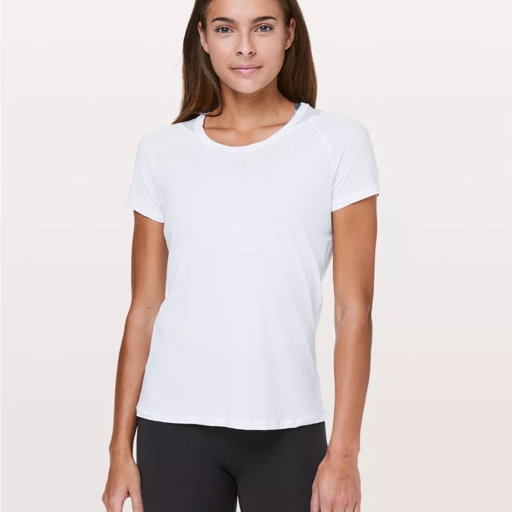 Lululemon Athletica Seek The Heat White Short Sleeve Tee
